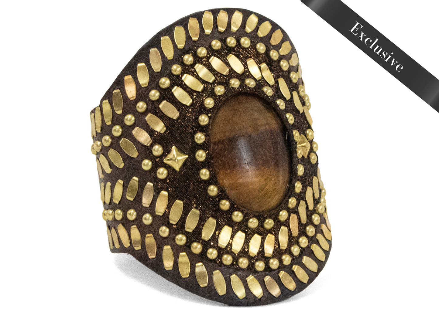 Rocal Semi-precious Tigers Eye Stone Cuff