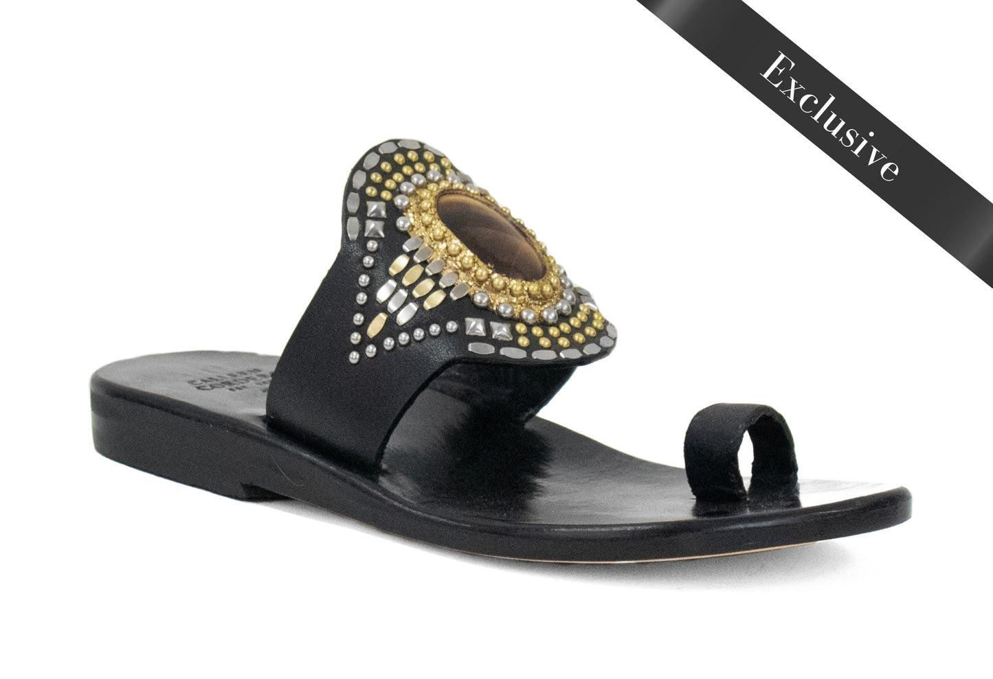 Rocal Semi-precious Tigers Eye Stone Sandal
