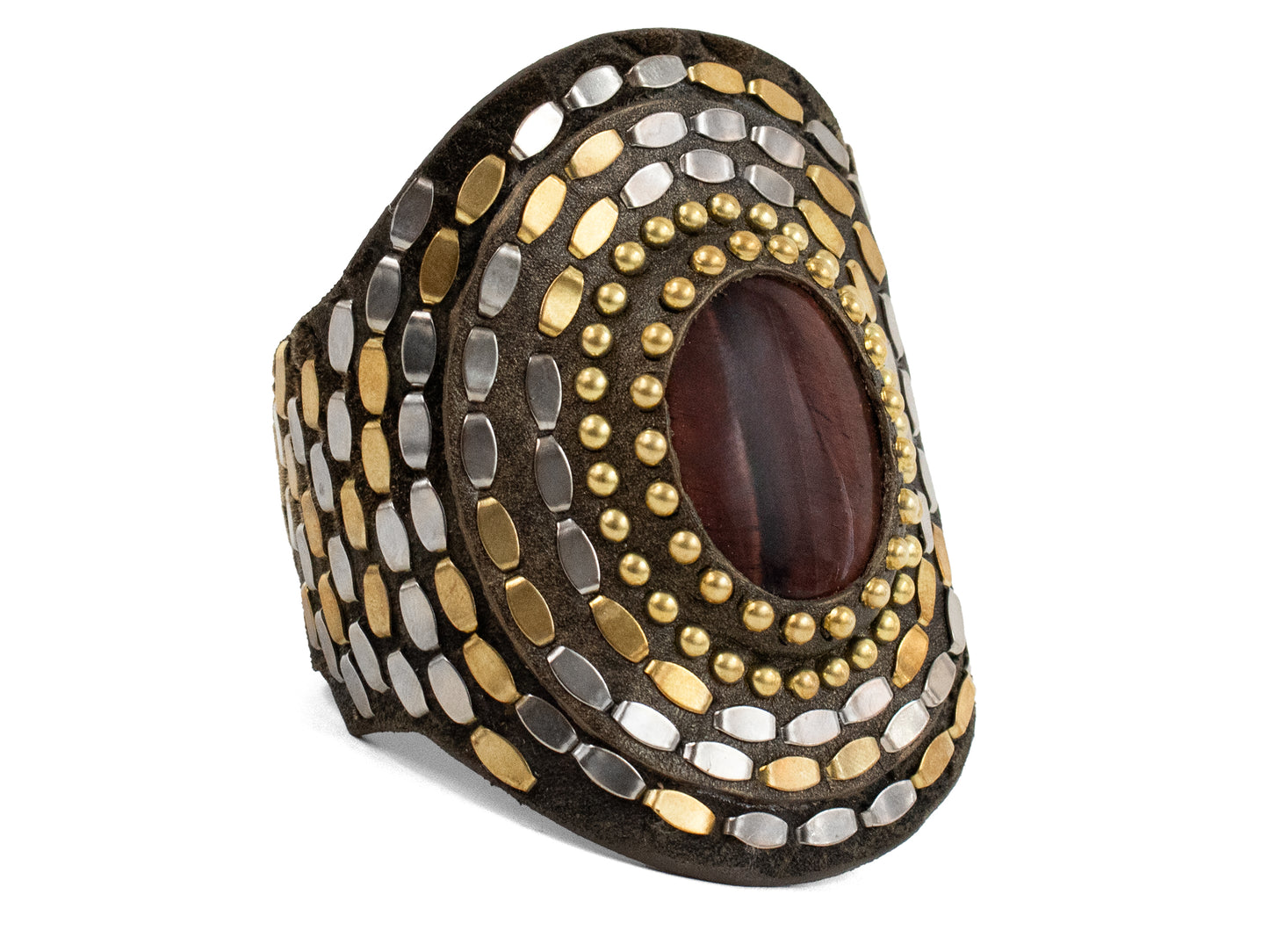 Rocal Semi-precious Red Jasper Stone Cuff