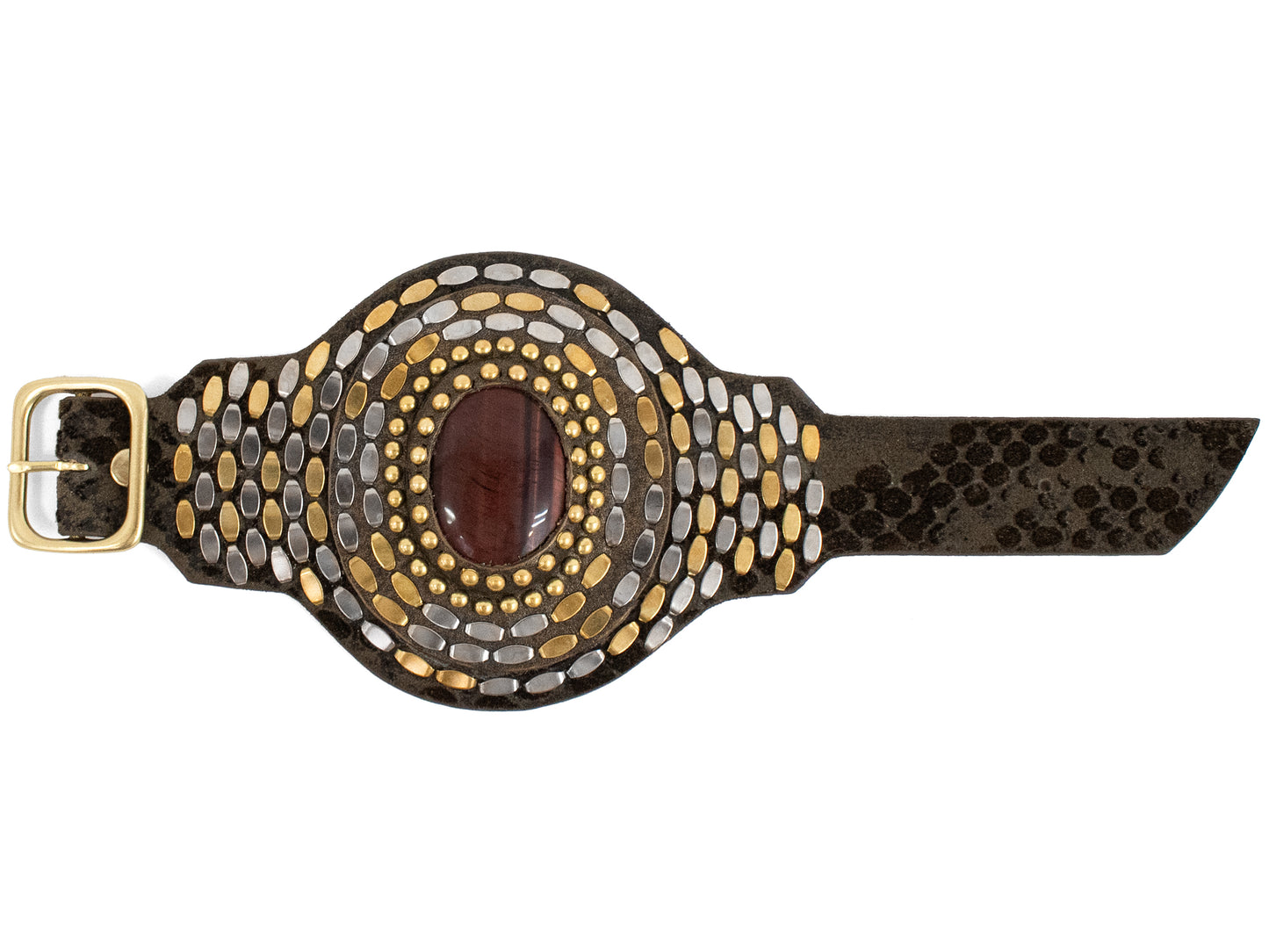 Rocal Semi-precious Red Jasper Stone Cuff