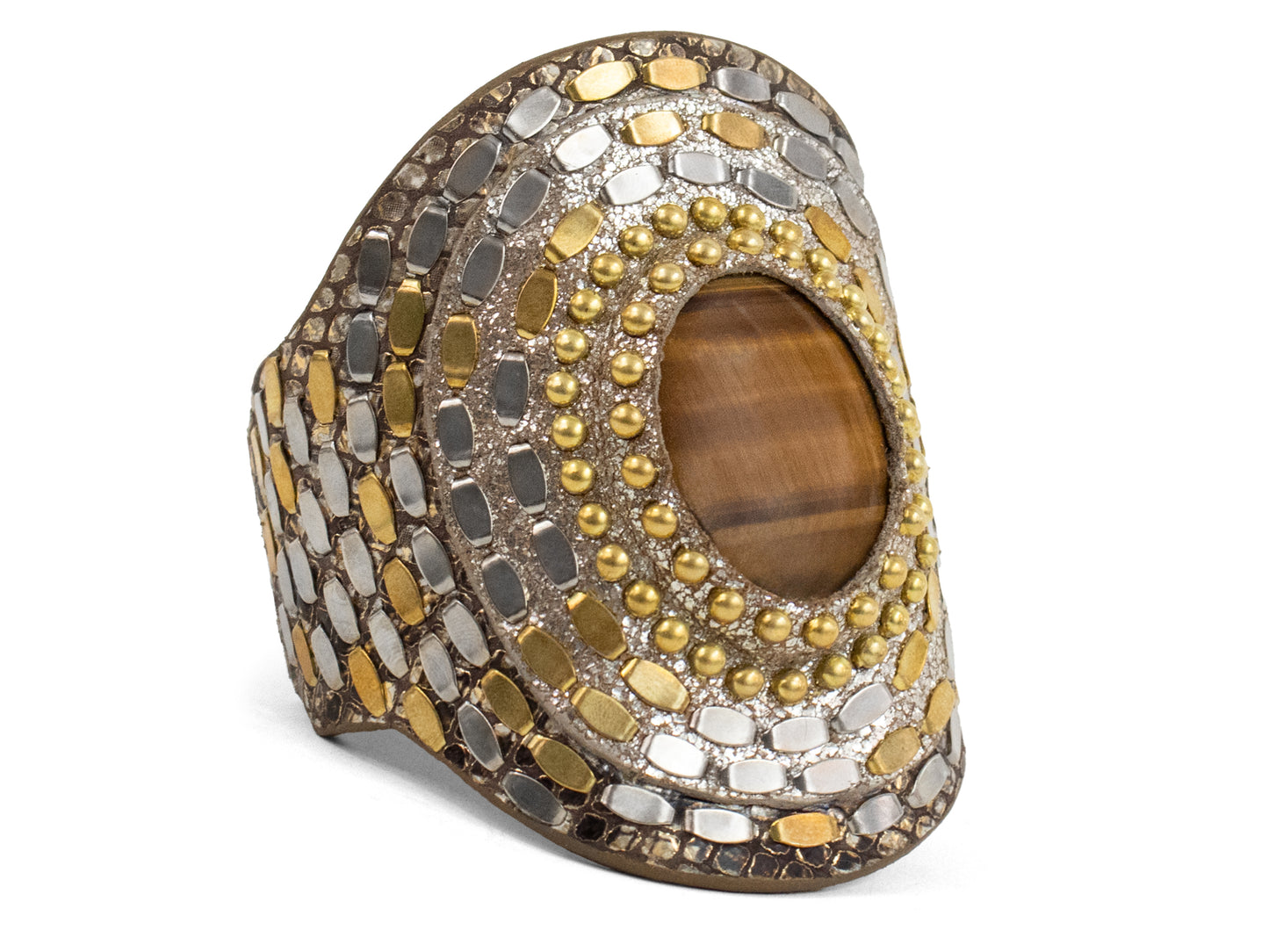 Rocal Semi-precious Tigers Eye Stone Cuff