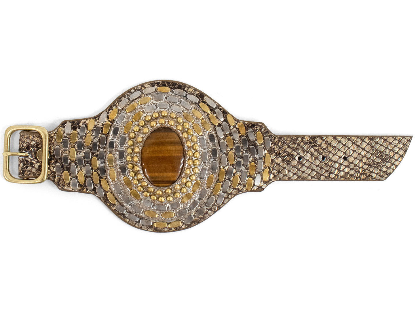 Rocal Semi-precious Tigers Eye Stone Cuff