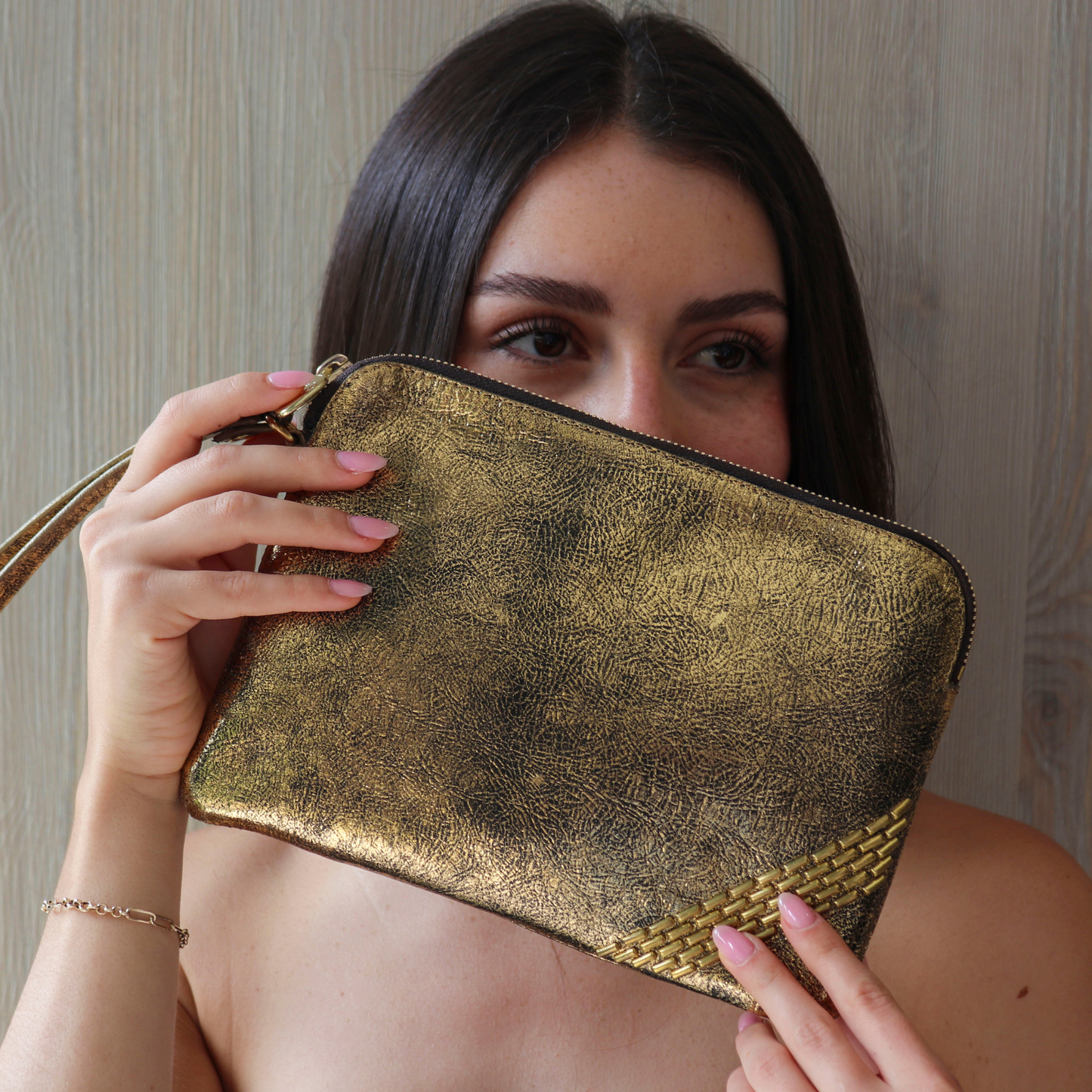 Emu Snake Wristlet Clutch